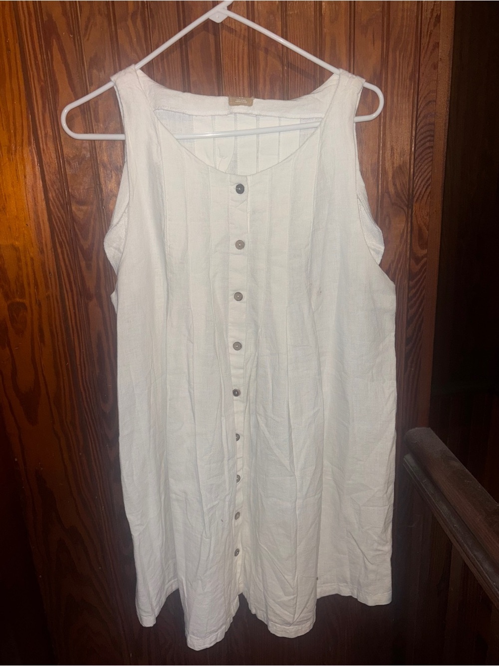 Free People White Button-Front Midi Dress